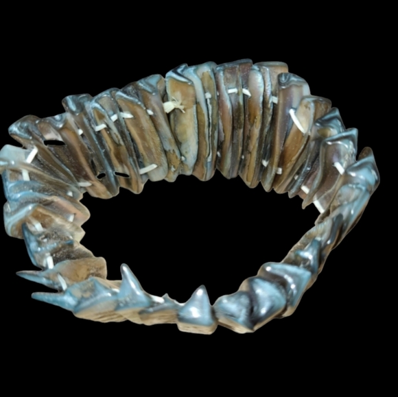 Vintage Stretchy Abalone Shell Bracelet L8 - Picture 3 of 8